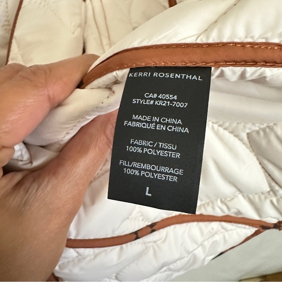 NWT Kerri Rosenthal Heart Print Winter Quilted Jacket Rust Orange Color sz L - Picture 16 of 16